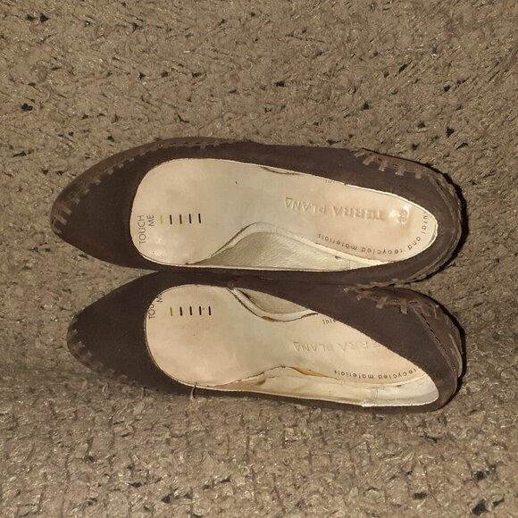 TERRA PLANA-Anthropolgie-High Heel-Brown Suede/Nubuck-Retro-Boho-Hippie-Sz 38-EX - Picture 7 of 8